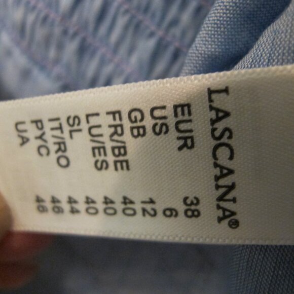 Lascana Pure Collection Baby Blue top with white embroidery with Tags  Size 6 - Picture 7 of 7